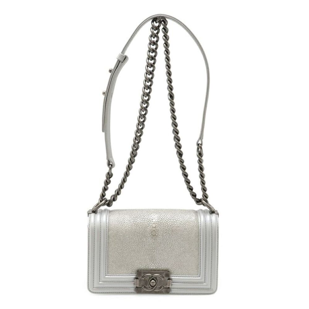 Chanel Boy Chanel Galuchat Metallic Leather Shoulder Bag
